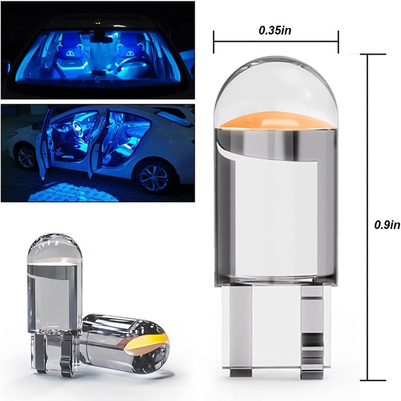 zipelo 30-Pack 194 LED Light Bulbs 6000K White, 168 2825 W5W T10 Wedge COB LED Replacement Bulbs, Dome Map Door Courtesy License Plate Lights, 0.36W 12V Error Free Interior Bulbs for Cars (Yellow) - Image 2